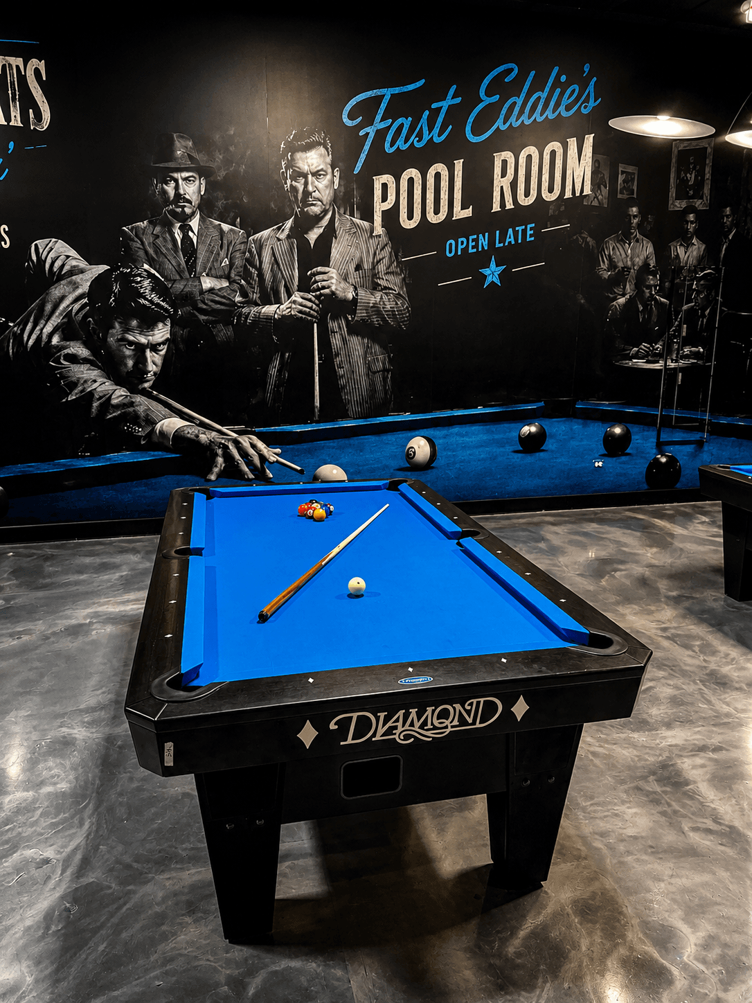 Billiards table and golf simulator at Home Bar Chicago
