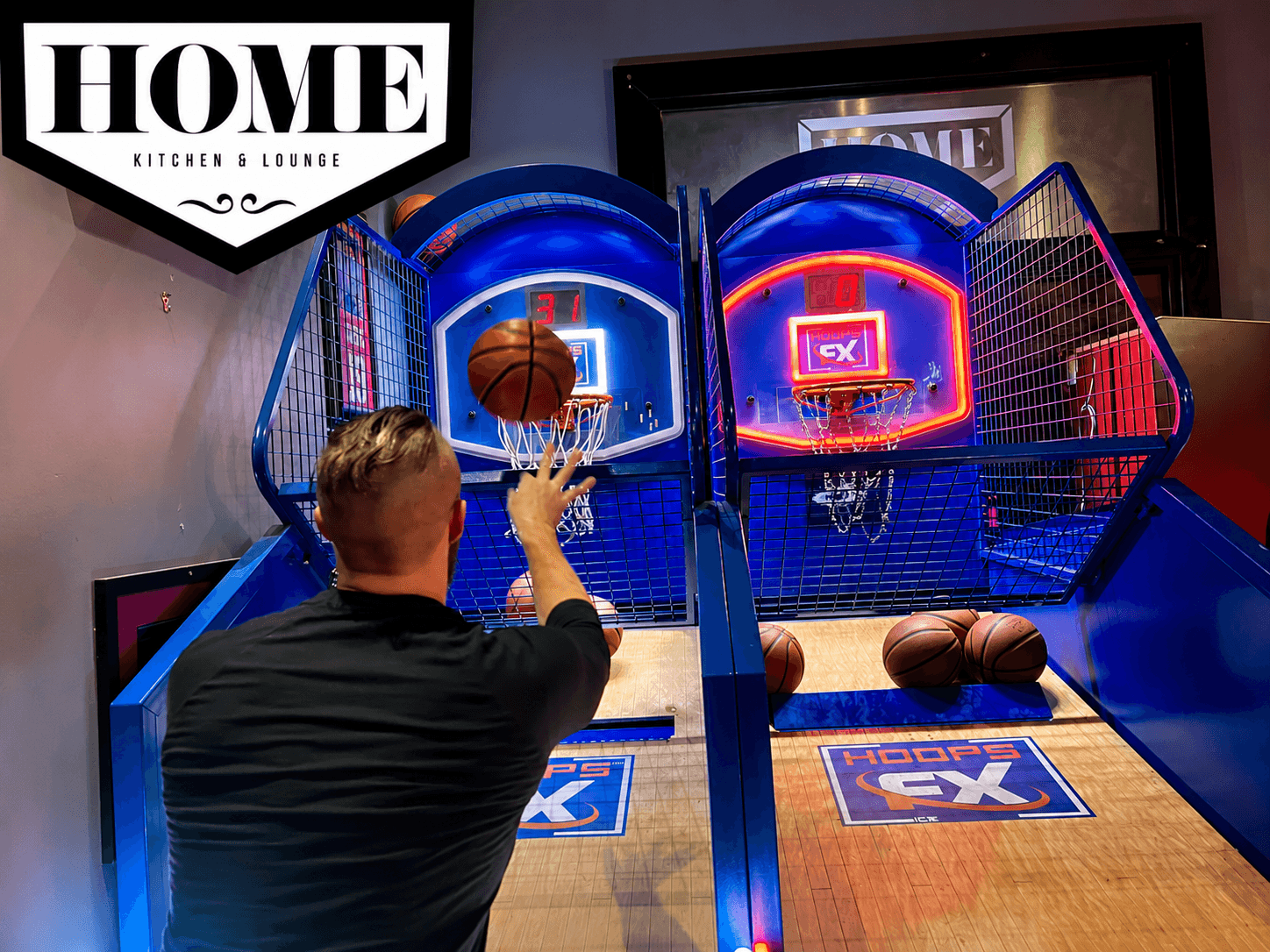 Arcade games area at Home Bar Chicago